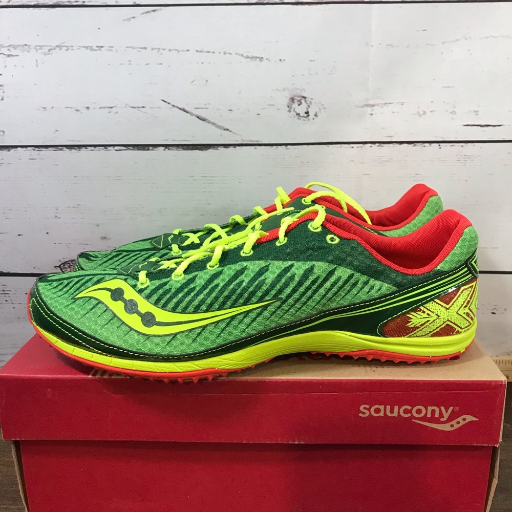 Saucony Kilkenny XC5 Spike Men's 14 Track Cross Cross Shoes Green Lightweight